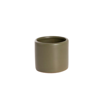 Ceramic Cylinder Pot Mini Satin Matte Moss