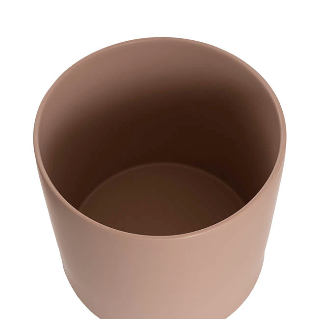 Ceramic Cylinder Pot Satin Matte Nude