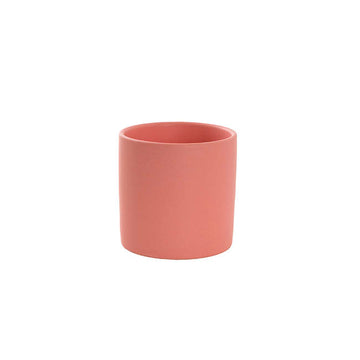 Ceramic Cylinder Pot Satin Matte Pink Coral