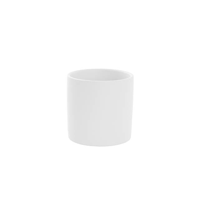 Ceramic Cylinder Pot Satin Matte White