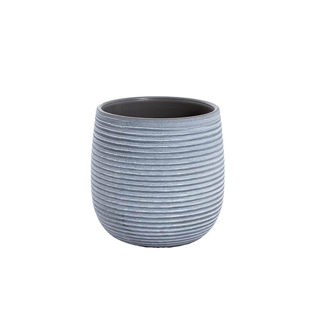 Ceramic Belly Ribbed Round Pot