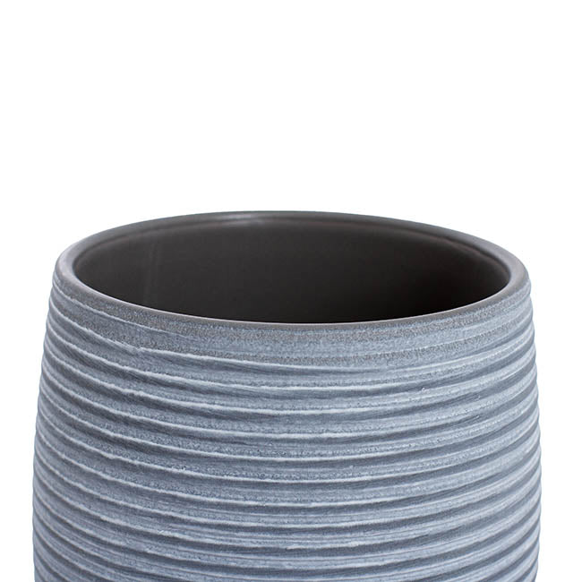 Ceramic Belly Ribbed Round Pot