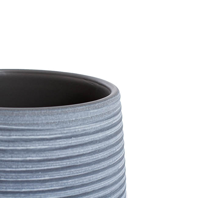 Ceramic Belly Ribbed Round Pot