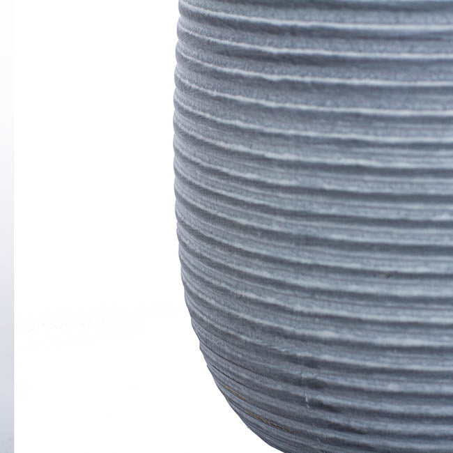 Ceramic Belly Ribbed Round Pot