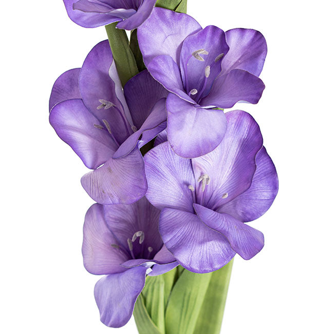 Real Touch Gladiolus x 5 Head Long Stem Purple