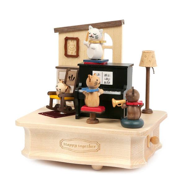 CATS PLAY PIANO MUSIC BOX - Wooderful Life