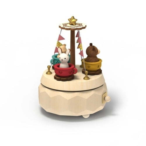 EXCLUSIVE ROTATING COFFEE CUP MUSIC BOX - Wooderful Life