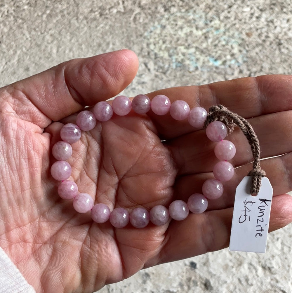 8.5mm Kunzite Bead Bracelet