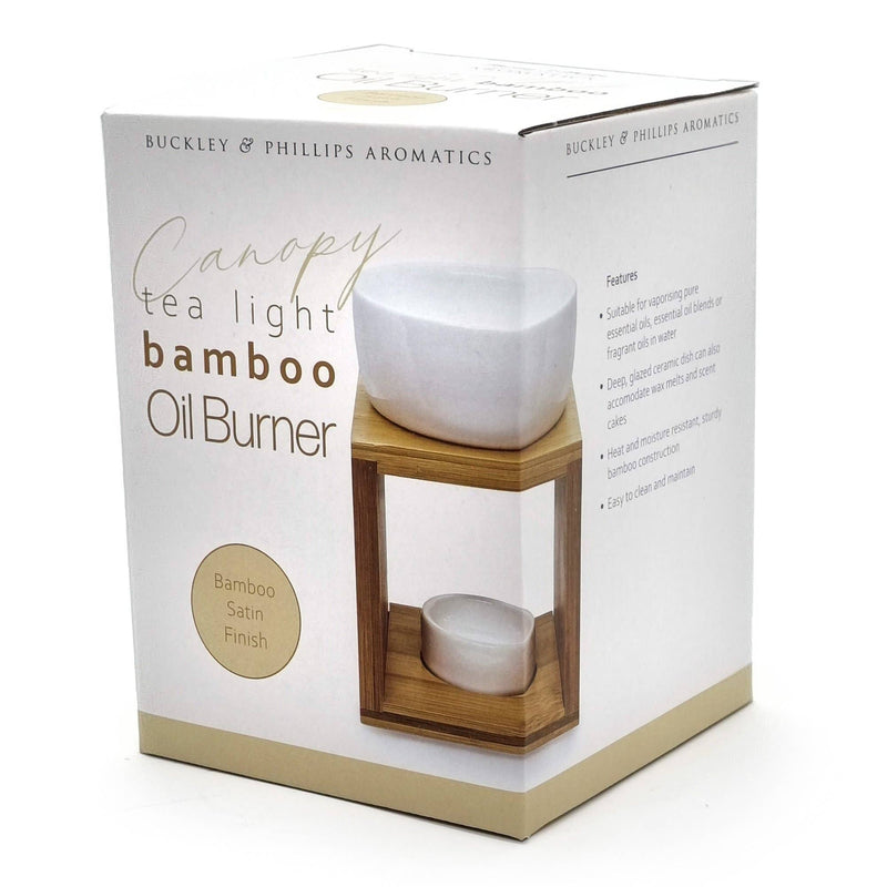 Bamboo & Ceramic Tealight Oil Burner