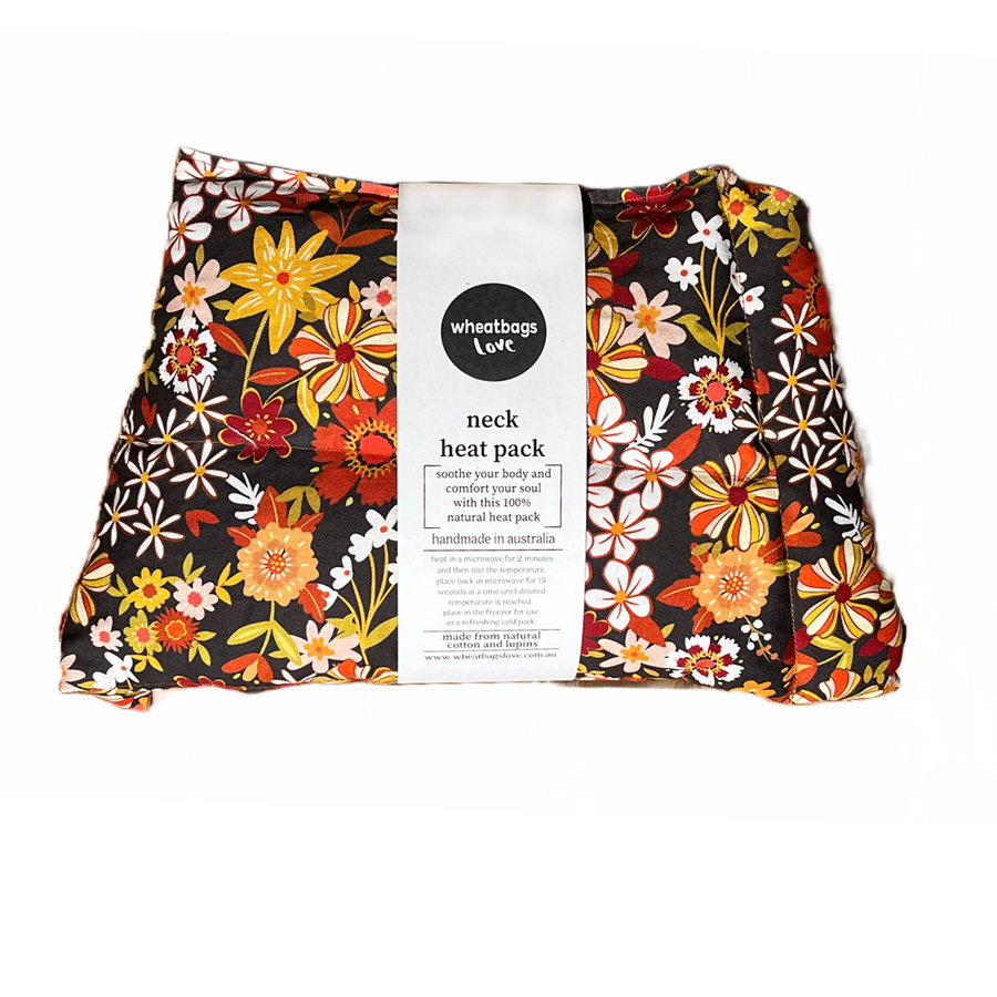 Neck Heat Pack Groovy Flowers Black