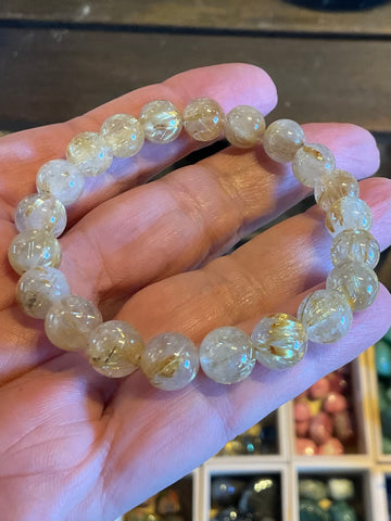 GOLD RUTILATED QUARTZ BRACELET