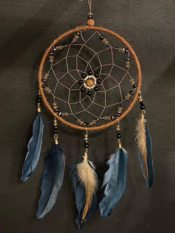 Natural Beaded Dreamcatcher