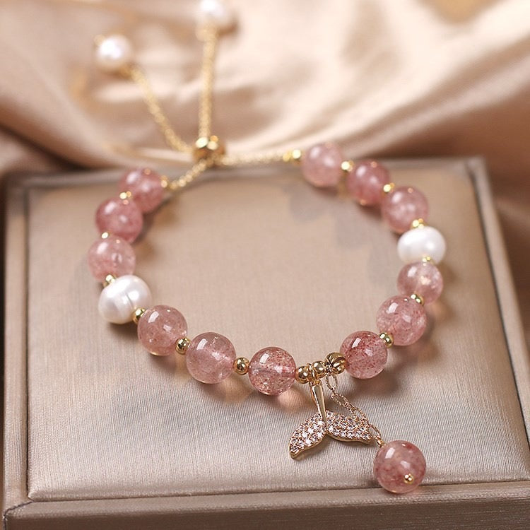 STRAWBERRY QUARTZ WITH PEARL