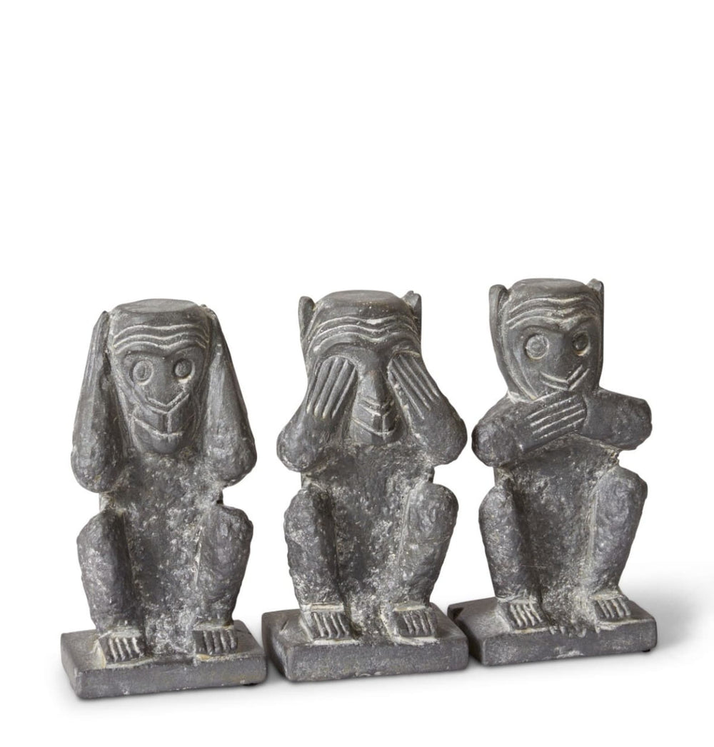 Wise Monkeys Ornament Set of 3 (Antique Brown)