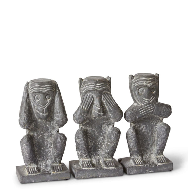 Wise Monkeys Ornament Set of 3 (Antique Brown)