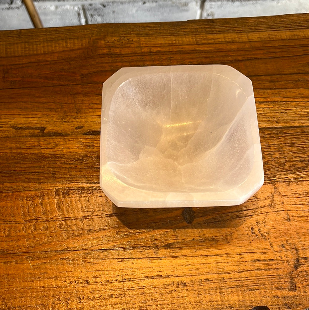 Selenite Square Bowl