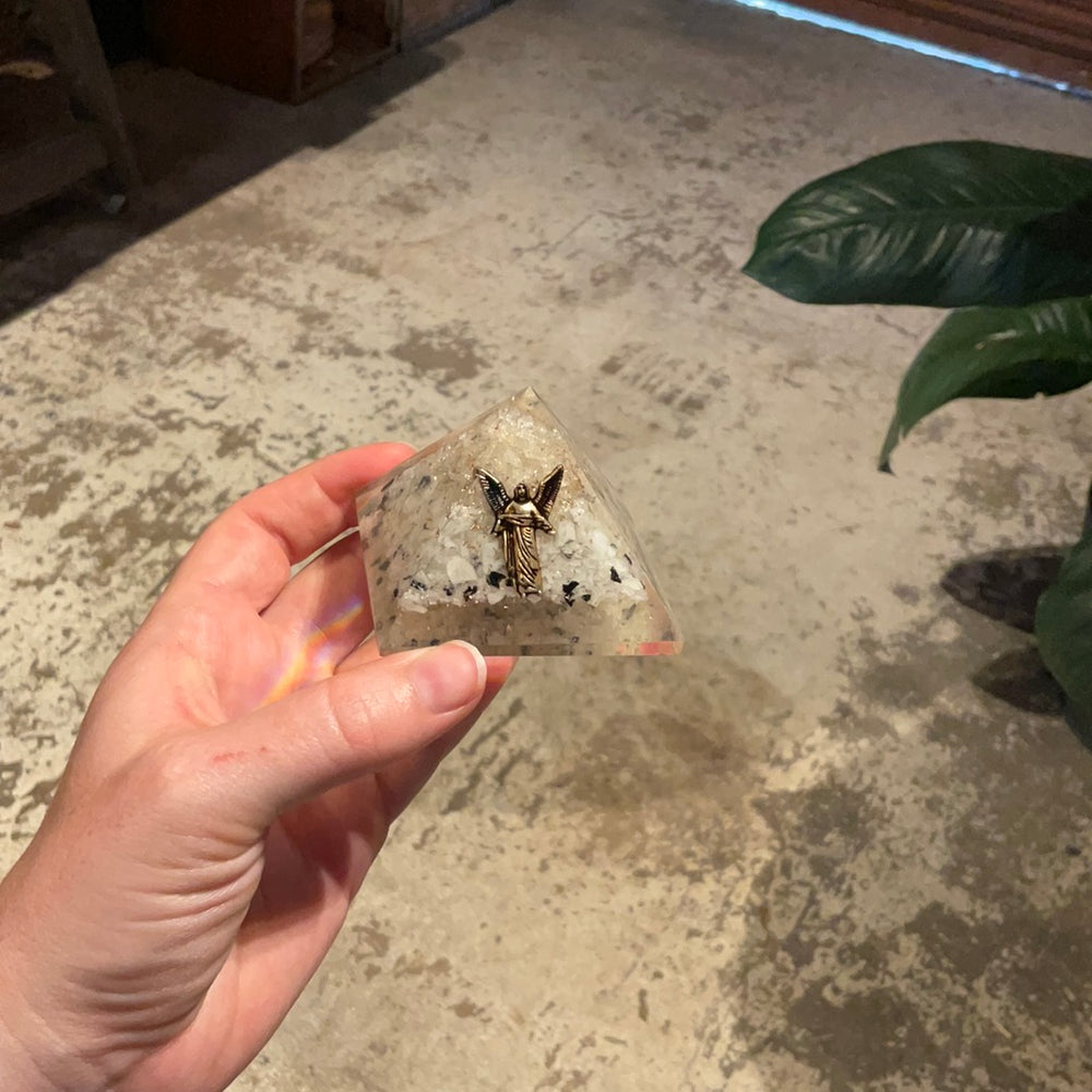 Orgone Moonstone Pyramid with Angel