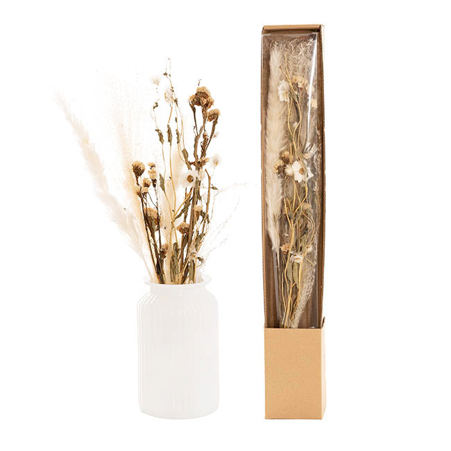 Preserved Dried Mixed Flower Arrangement Box Beige