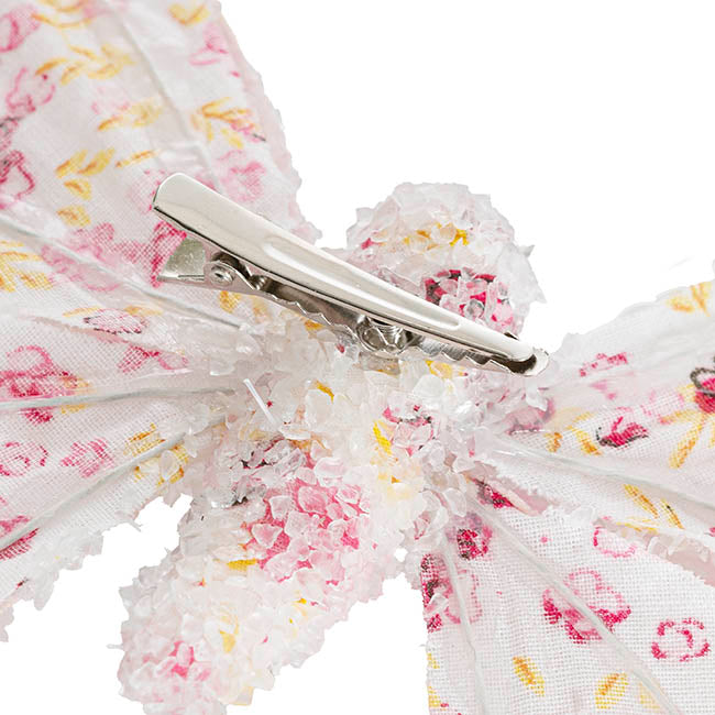 Floral Print Butterfly Clip Pink