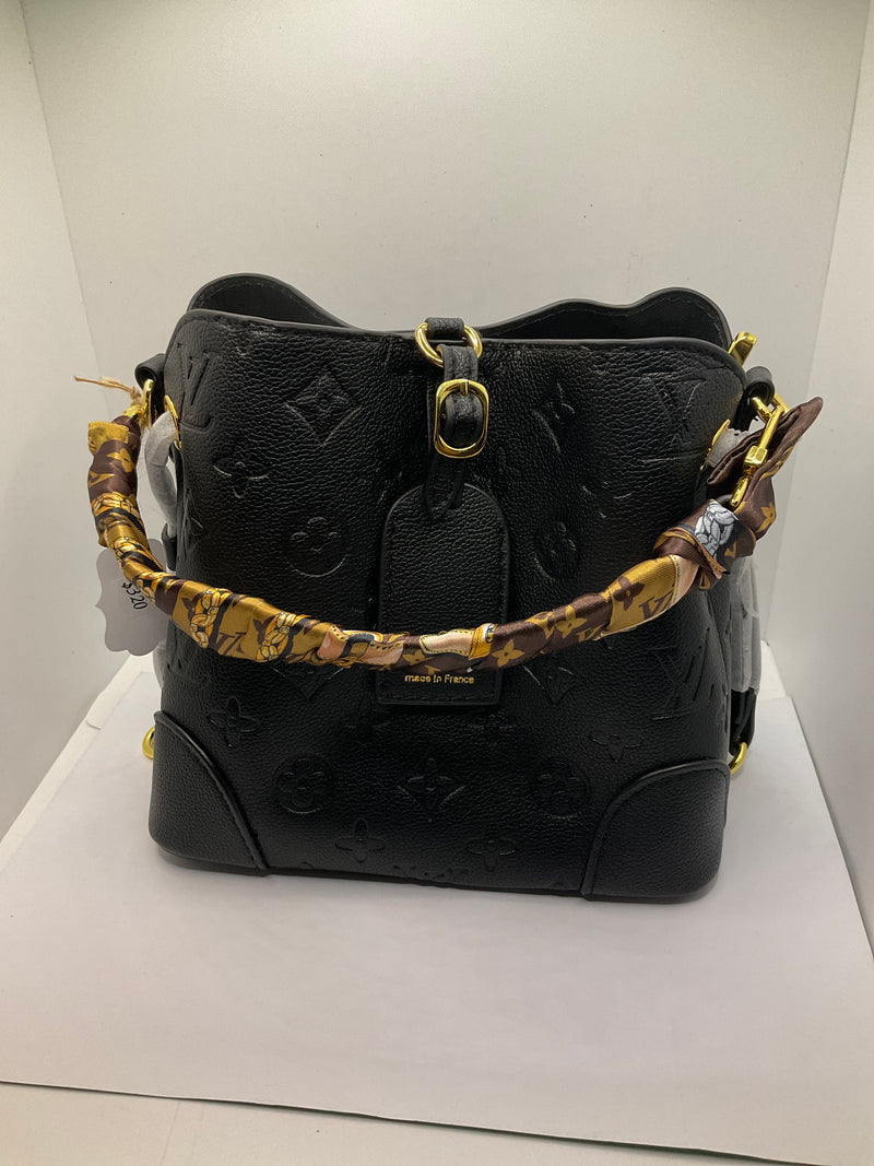 Black Louis Vuitton bucket bag