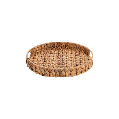 Bellagio Round Hyacinth Woven Tray - Natural