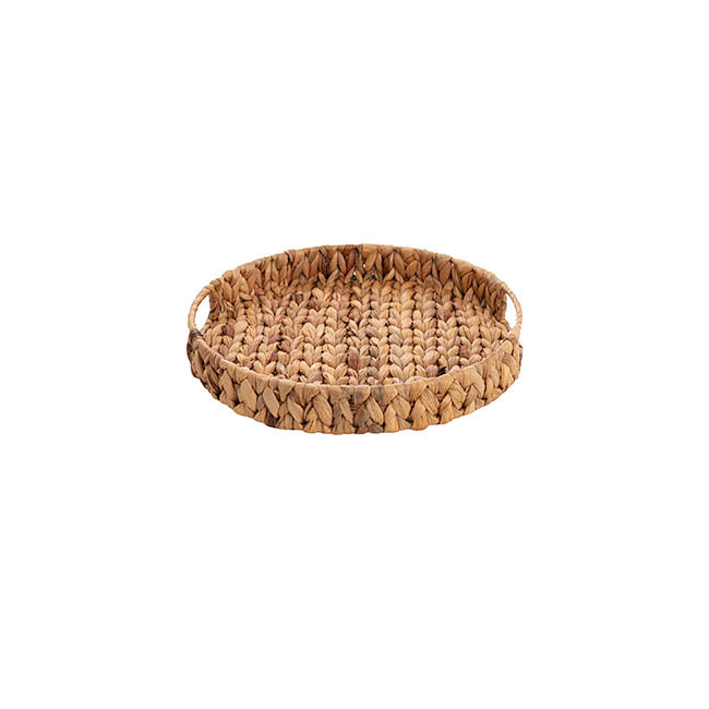 Bellagio Round Hyacinth Woven Tray Natural