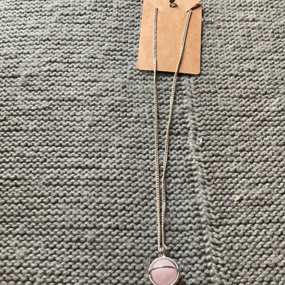 ROSE QUARTZ SPHERE NECKLACE