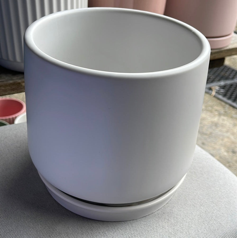 Ceramic Loreto Belly Pot White 18x16cm
