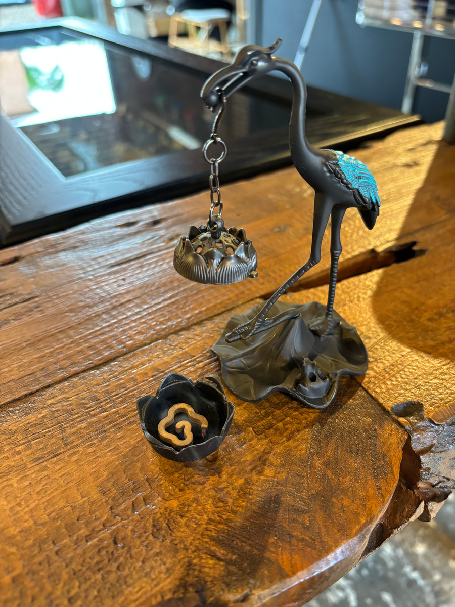 CRANE INCENSE BURNER