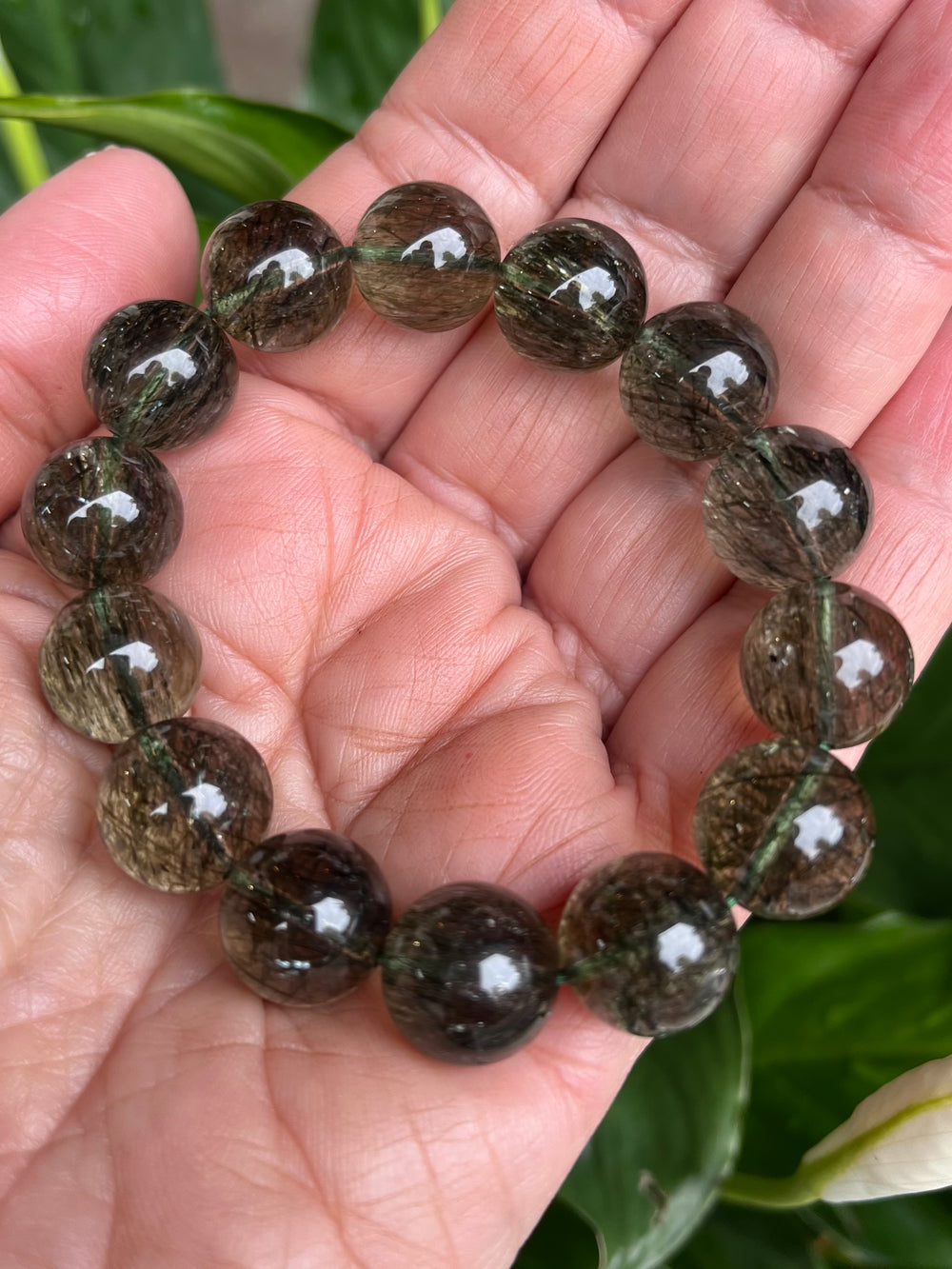 Green Tourmaline Rutilated Quartz Bracelet