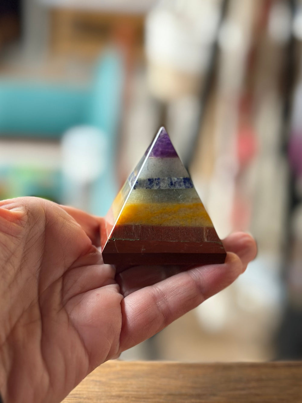 Layered Chakra Crystal Pyramid