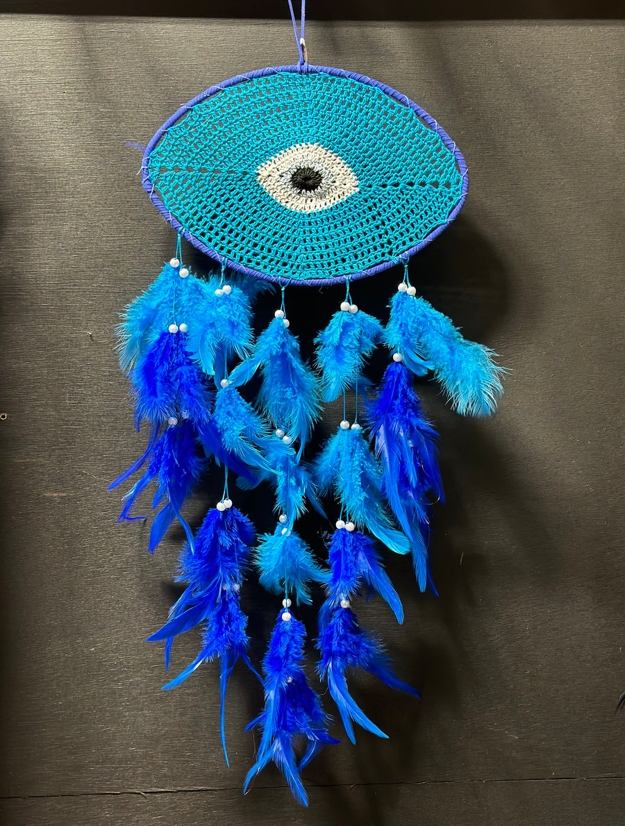 LIGHT BLUE EVIL EYE DREAMCATCHER