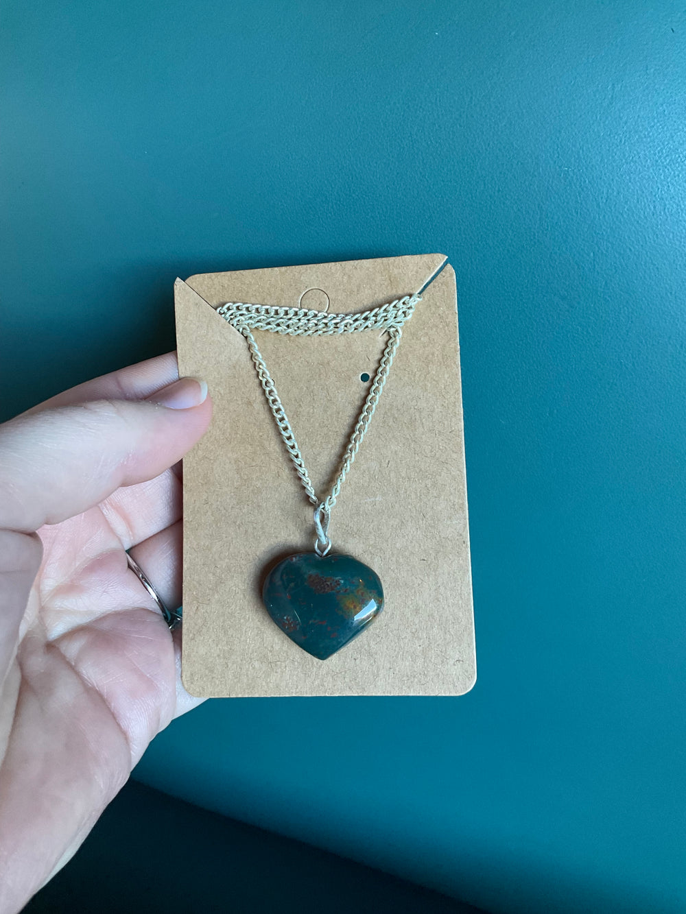 Bloodstone Heart Necklace