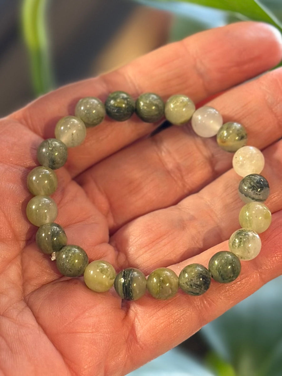 PREHNITE WITH EPIDOTE BRACELET