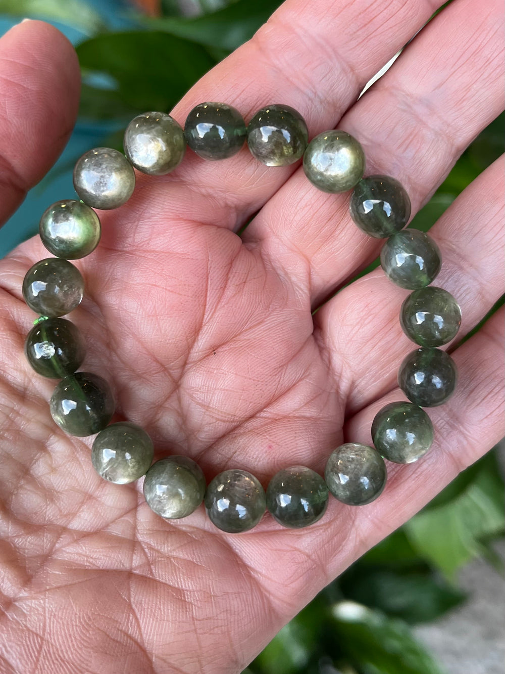 Green Tourmaline Cat's Eye Bracelet 8mm