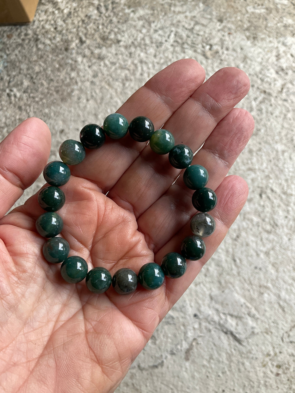 Moss Agate Bracelet 6mm