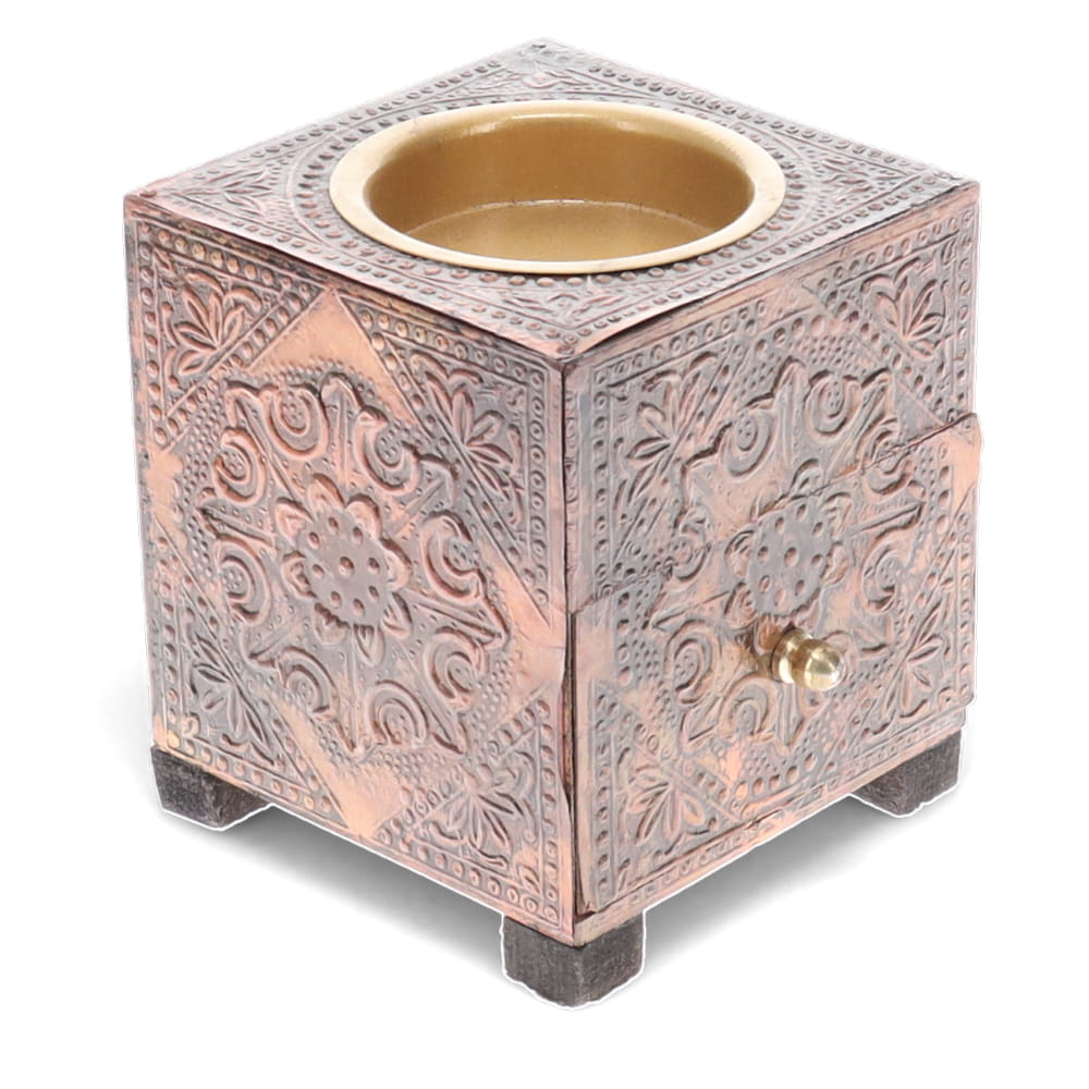 Wooden Incense Burner with Drawer 10cm x 12cm