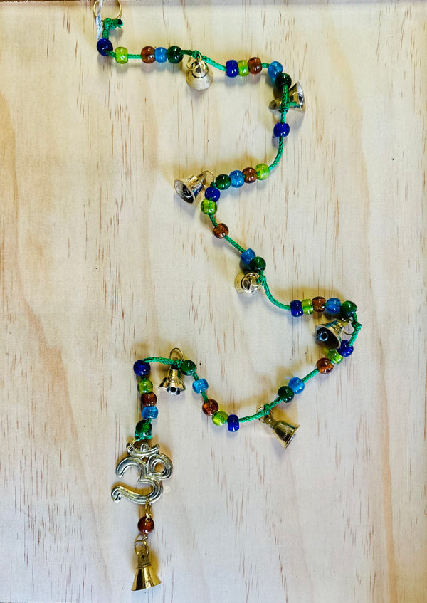 Brass Bells on Beaded Cord
