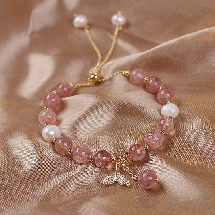 STRAWBERRY QUARTZ WITH PEARL