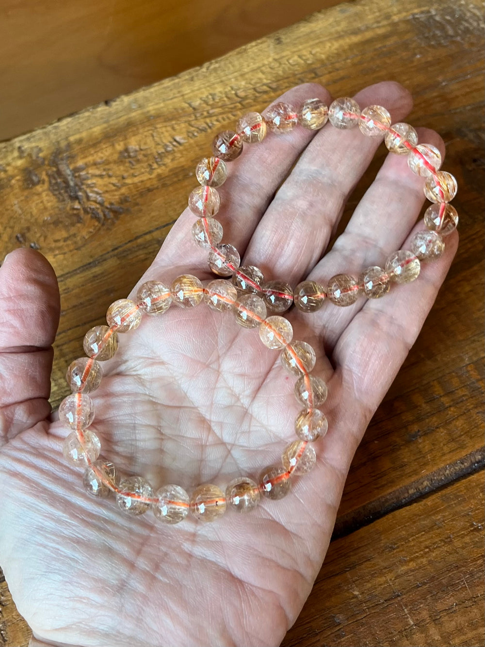 Copper Rutilated Quartz Bracelet