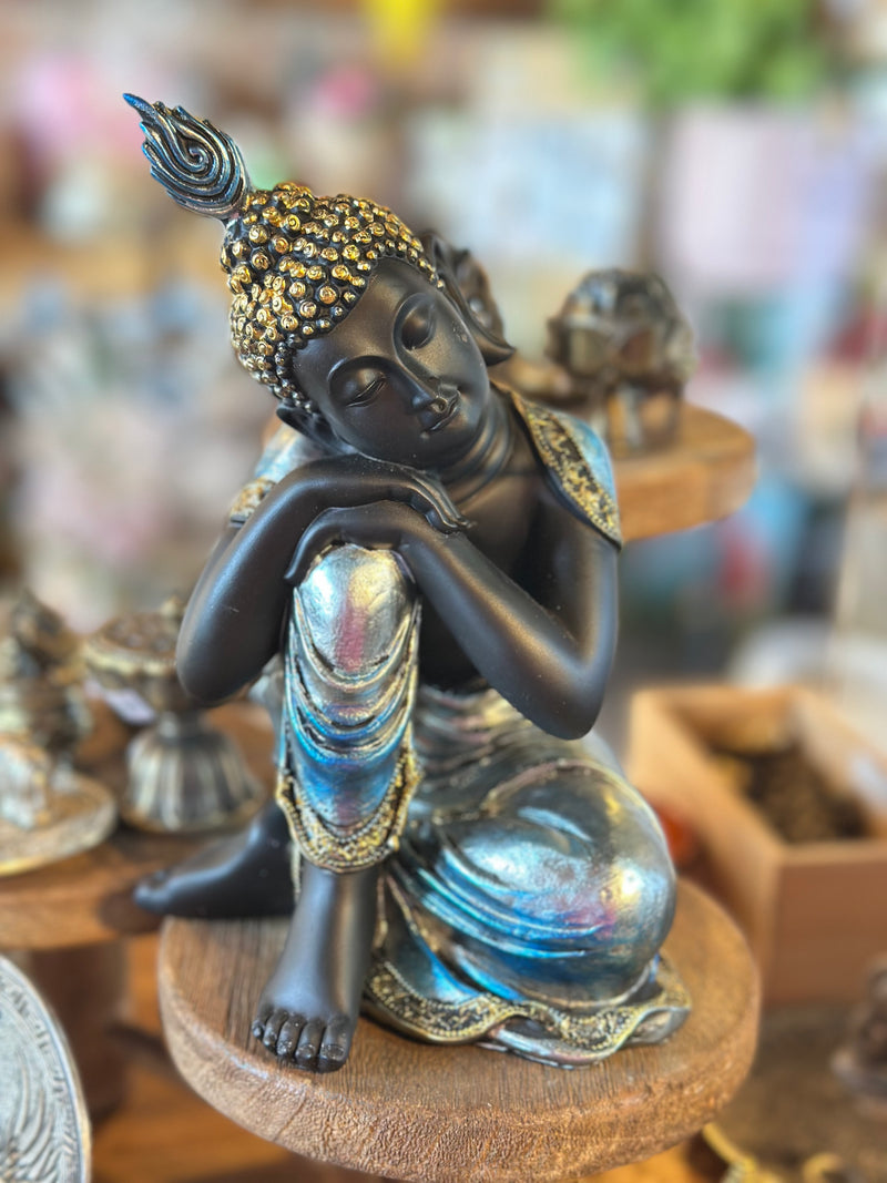 18CM RULAI RESTING BLUE BUDDHA
