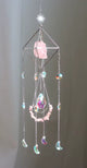 Rose Quartz Crystal Sun Catcher - Silver