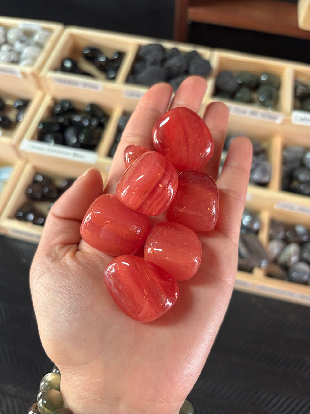 Strawberry Obsidian Tumbled Stone