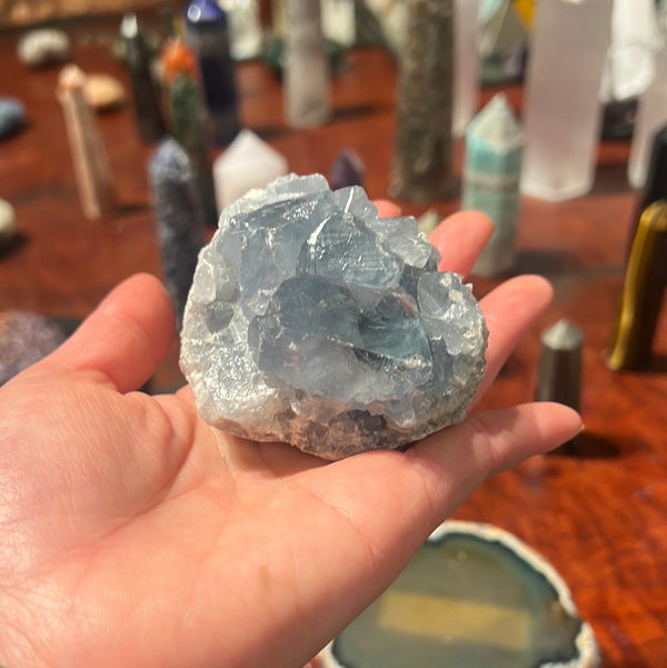 Blue Celestite Cluster