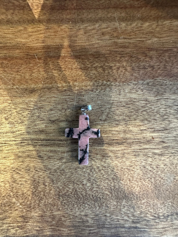 Rhodochrosite Cross Pendant