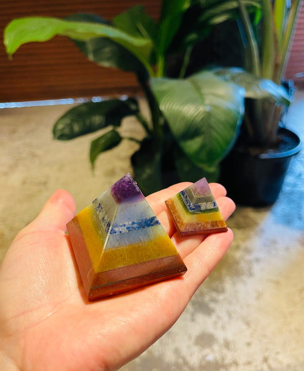 Layered Chakra Crystal Pyramid