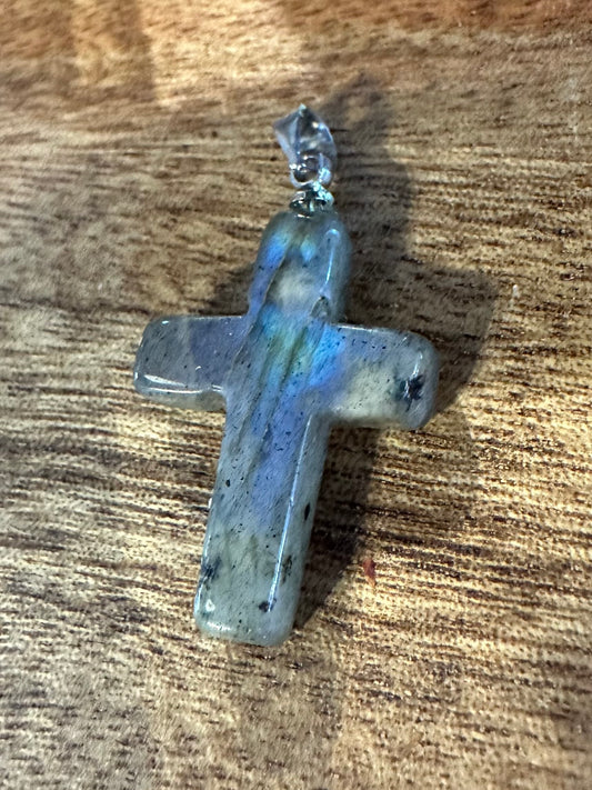 LABRADORITE CROSS PENDANT