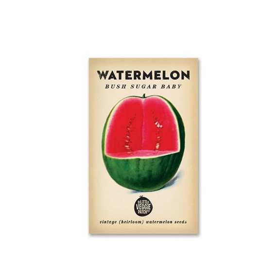 Delicious Watermelon 'Bush Sugar Baby' Heirloom Seeds for Home Gardens