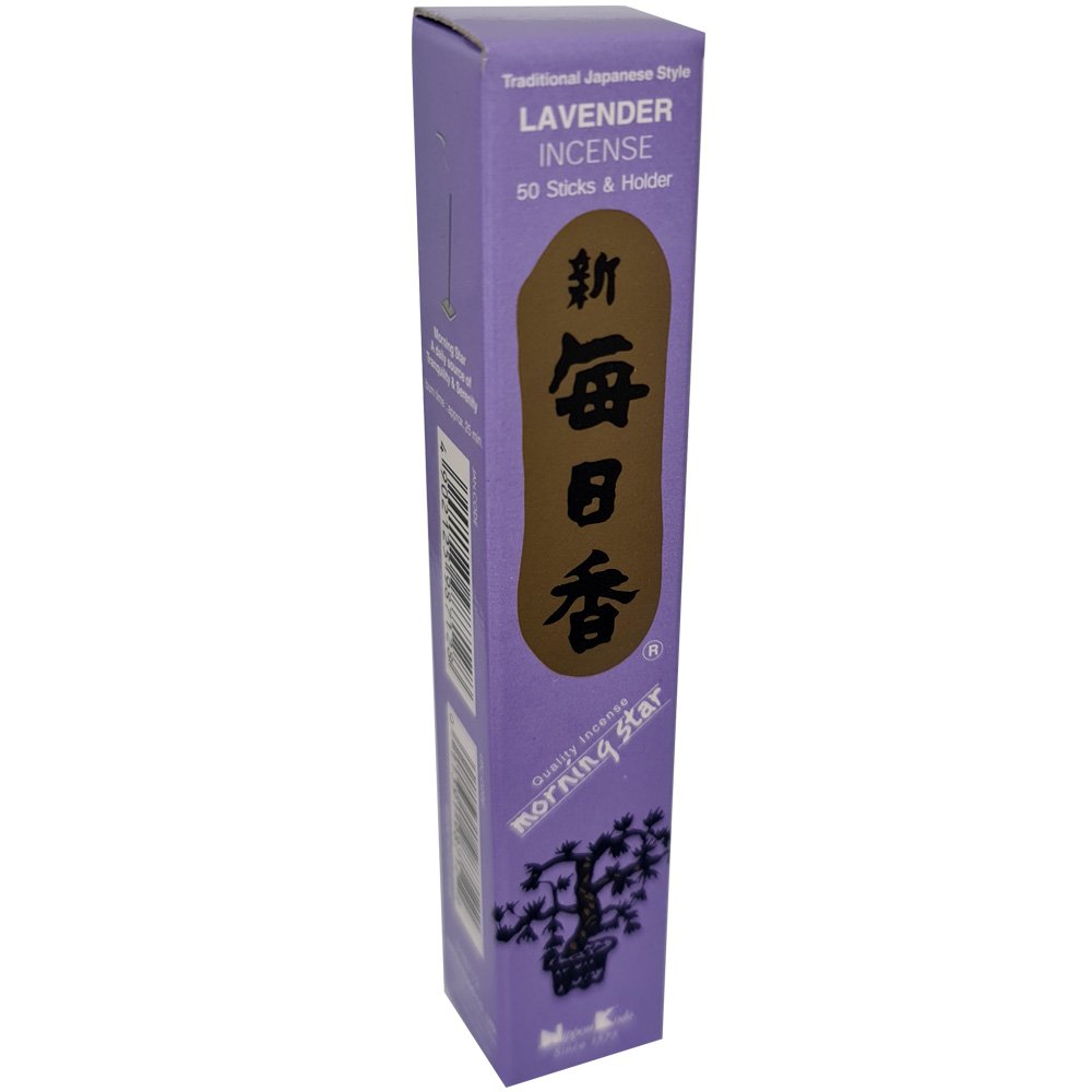 Morning Star Lavender Incense Sticks (50 Pack with Holder)