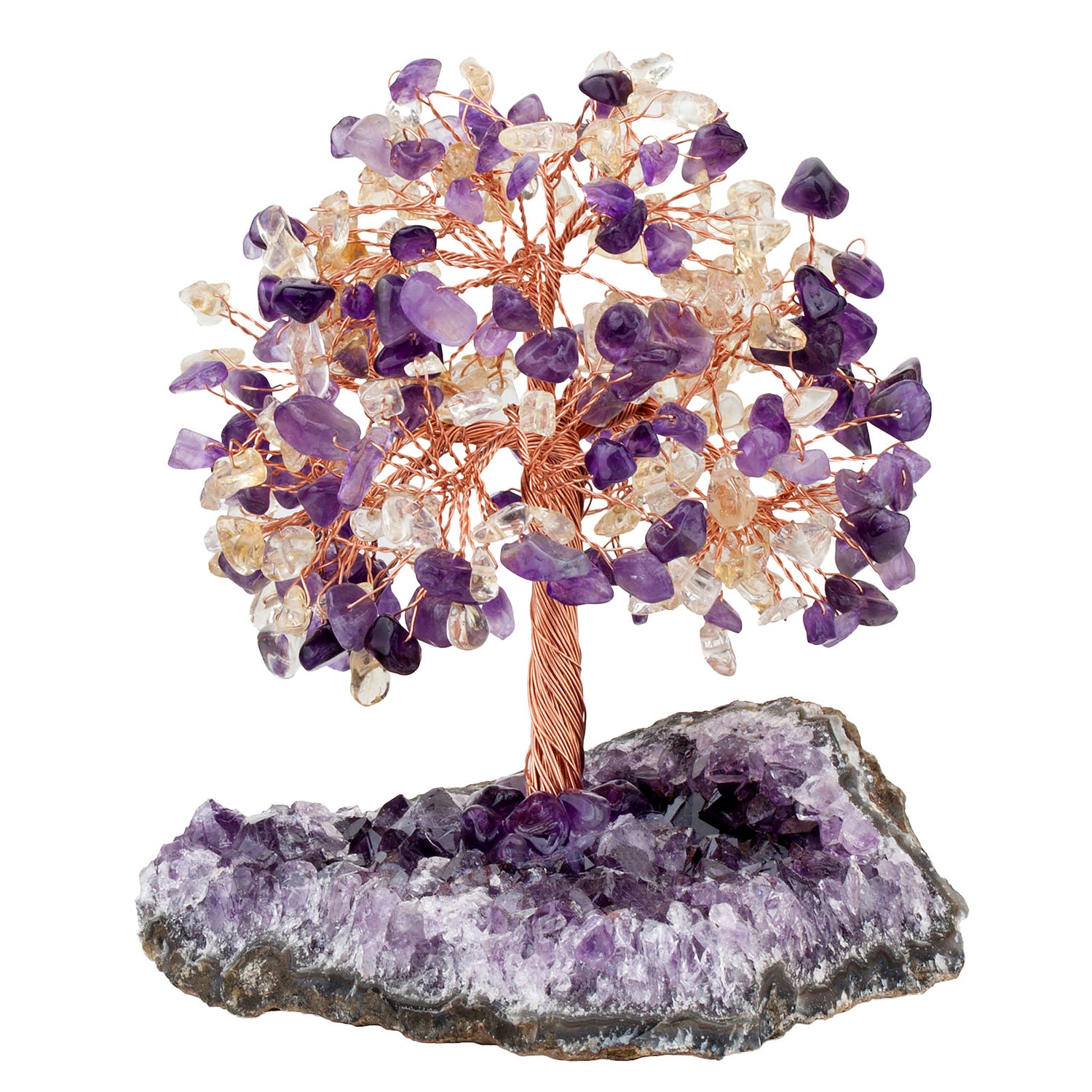 AMETHYST + CITRINE CRYSTAL TREE (STONE BASE)
